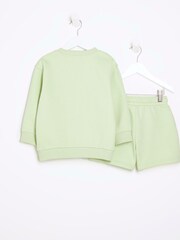 River Island Green Mini Boys Varsity Sweat Short Set - Image 2 of 5