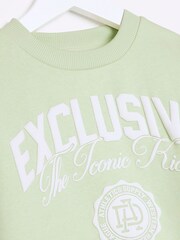 River Island Green Mini Boys Varsity Sweat Short Set - Image 4 of 5