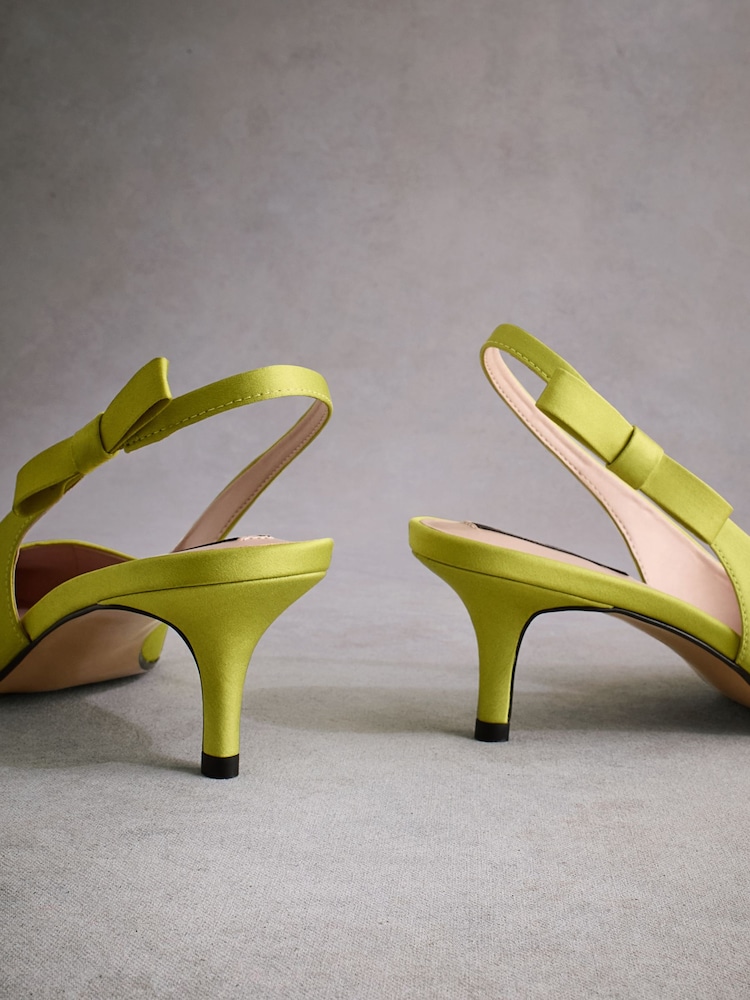 Lime Green Dune Yellow Sandals Ladies Wedding Party Low Heel Shoe - Main Image