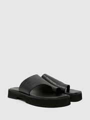 Schuh Tori Chunky Leather Croc Mules - Image 2 of 4