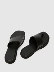 Schuh Tori Chunky Leather Croc Mules - Image 4 of 4