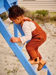 JoJo Maman Bébé Toffee Frill Co-ord Dungarees And Top Set - Image 4 of 4