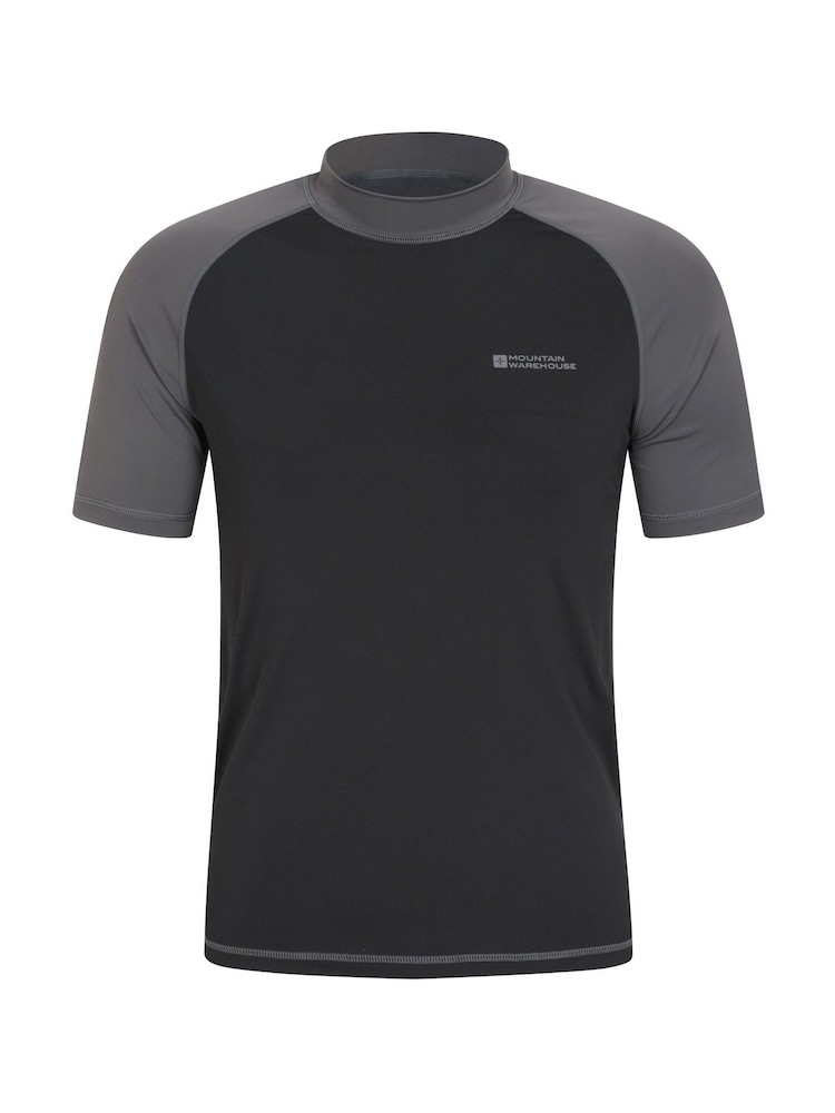 Schwarz - Mountain Warehouse Herren Rash-Shirt mit UV-Schutz - Bild 1 von 4 Schwarz - Mountain Warehouse Herren Rash-Shirt mit UV-Schutz - Bild 1 von 4