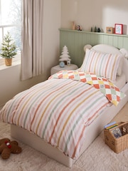 Santa & Friends Harlequin Christmas Duvet Cover and Pillowcase Set - Image 3 of 9