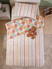 Santa & Friends Harlequin Christmas Duvet Cover and Pillowcase Set - Image 4 of 9