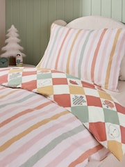 Santa & Friends Harlequin Christmas Duvet Cover and Pillowcase Set - Image 6 of 9