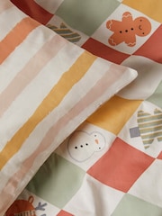Santa & Friends Harlequin Christmas Duvet Cover and Pillowcase Set - Image 9 of 9