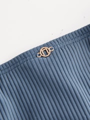 Steel Blue Rib Tanga Bikini Bottoms - Image 8 of 8