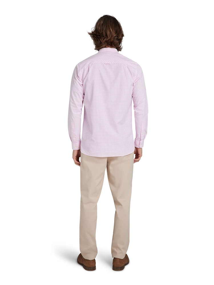 Raging Bull Pink 100% Cotton Long Sleeve Classic Gingham Shirt - Image 4 of 8
