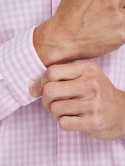 Raging Bull Pink 100% Cotton Long Sleeve Classic Gingham Shirt - Image 5 of 8