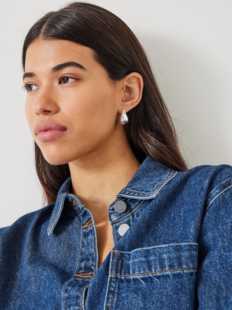 Hush Silver Parker Teardrop Hoop Earrings - Image 1 of 4