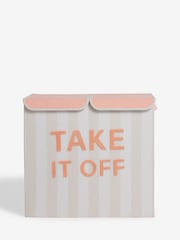 Natural Stripe Slogan Laundry Basket Sorter - Image 4 of 9