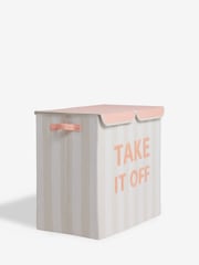 Natural Stripe Slogan Laundry Basket Sorter - Image 5 of 9