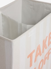 Natural Stripe Slogan Laundry Basket Sorter - Image 9 of 9