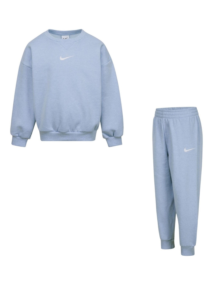 Blau - Nike Little Kids Essential Marl Crew Tracksuit Set - Bild 1 von 5 Blau - Nike Little Kids Essential Marl Crew Tracksuit Set - Bild 1 von 5