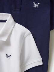 Weiß - Crew Clothing Polo-Shirts aus 100 % Baumwolle im 2er-Pack - Bild 3 von 3