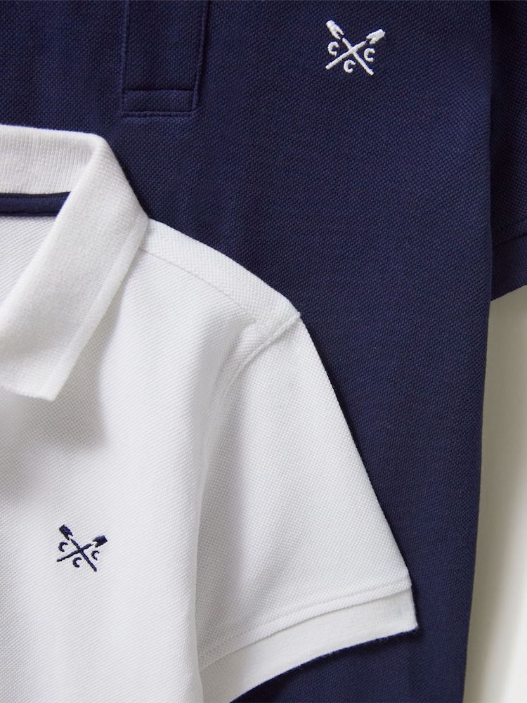 Crew Clothing White 100% Cotton Polo Shirts 2 Pack - Image 3 of 3 Crew Clothing White 100% Cotton Polo Shirts 2 Pack - Image 3 of 3