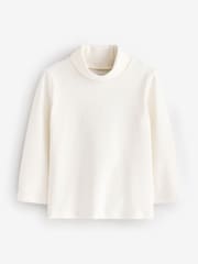 Cream Brushed Long Sleeve Roll Neck Top (3mths-7yrs) - Image 1 of 3