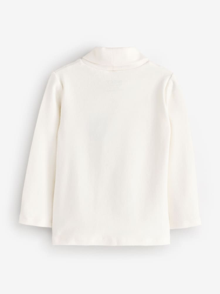 Cream Brushed Long Sleeve Roll Neck Top (3mths-7yrs) - Image 2 of 3