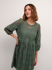 Kaffe Green Paula Lace Above Knee Length Dress - Image 1 of 6