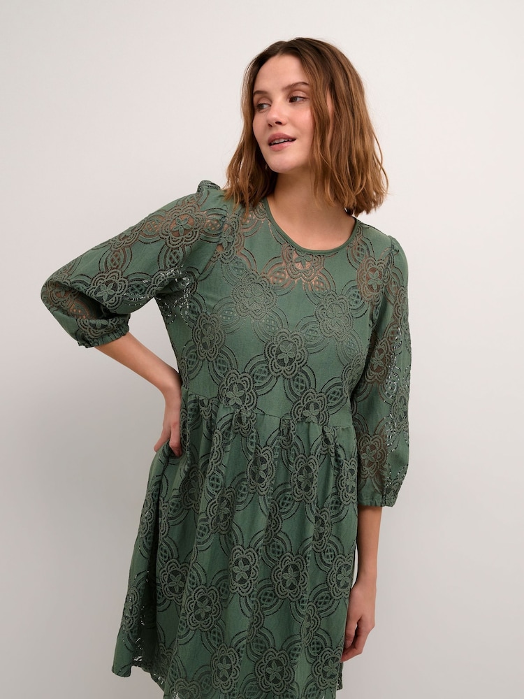 Kaffe Green Paula Lace Above Knee Length Dress - Image 1 of 6