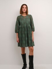 Kaffe Green Paula Lace Above Knee Length Dress - Image 3 of 6