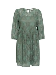 Kaffe Green Paula Lace Above Knee Length Dress - Image 5 of 6