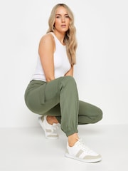 Long Tall Sally Green Crepe Cuffed Cargo Joggers - Image 4 of 5