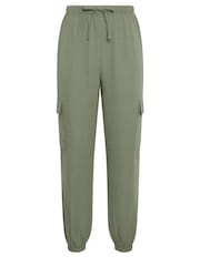 Long Tall Sally Green Crepe Cuffed Cargo Joggers - Image 5 of 5