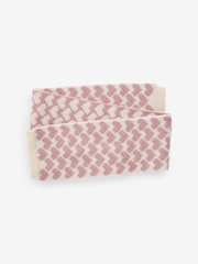 White/Pink Heart Hat And Scarf Set (1-13yrs) - Image 6 of 7