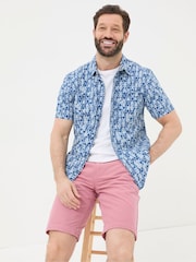 FatFace Ikat Blue Print Shirt - Image 1 of 5