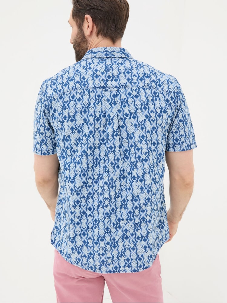 FatFace Ikat Blue Print Shirt - Image 2 of 5 FatFace Ikat Blue Print Shirt - Image 2 of 5