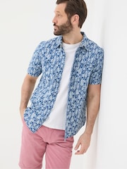 FatFace Ikat Blue Print Shirt - Image 3 of 5