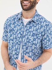 FatFace Ikat Blue Print Shirt - Image 4 of 5