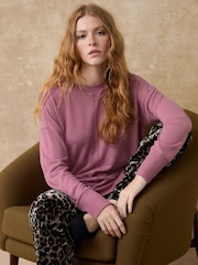 Rose Pink Soft Touch Cosy Seam Crew Neck Jumper - Image 1 of 6