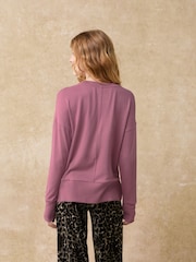 Rose Pink Soft Touch Cosy Seam Crew Neck Jumper - Image 3 of 6