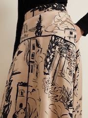 Phase Eight Natural Mavis Tuscan Print Midi Skirt - Image 4 of 7