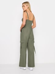 Verde - PixieGirl Petite 100% Cotton Utility Wide Leg Jumpsuit - Imagen 2 de 6