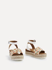 Linzi White Raya Multi Weaved Flatform Wedges - Image 3 of 5