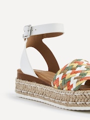 Linzi White Raya Multi Weaved Flatform Wedges - Image 4 of 5