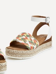 Linzi White Raya Multi Weaved Flatform Wedges - Image 5 of 5
