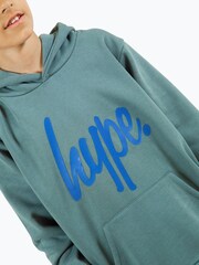 Hype. Boys Green Script Hoodie - Image 5 of 8