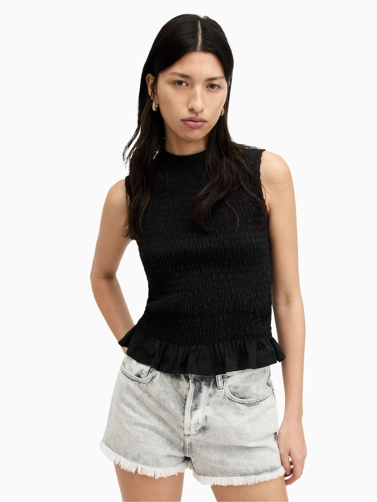 AllSaints Black Ode Tank Top - Image 1 of 7