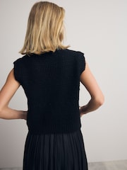 Black Sleeveless Knitted Vest Tank Top - Image 3 of 7