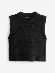 Black Sleeveless Knitted Vest Tank Top - Image 5 of 7