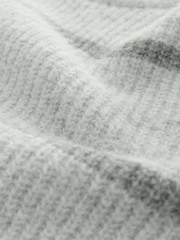 Grey Regular Fit Horizontal Stripe Crew Jumper with Wool - Image 7 of 8