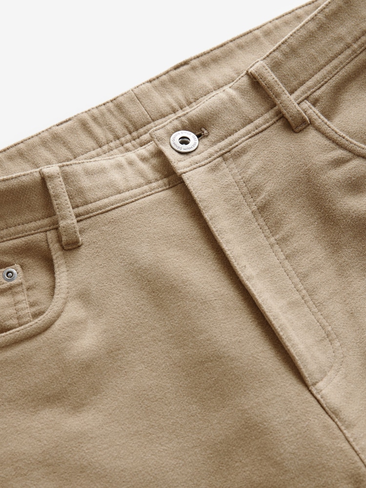 Stone Straight Fit Nova Fides Italian Cotton Moleskin Chinos - Image 9 of 11