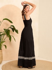 Love & Roses Black Square Neck Cami Midi Dress - Image 3 of 4