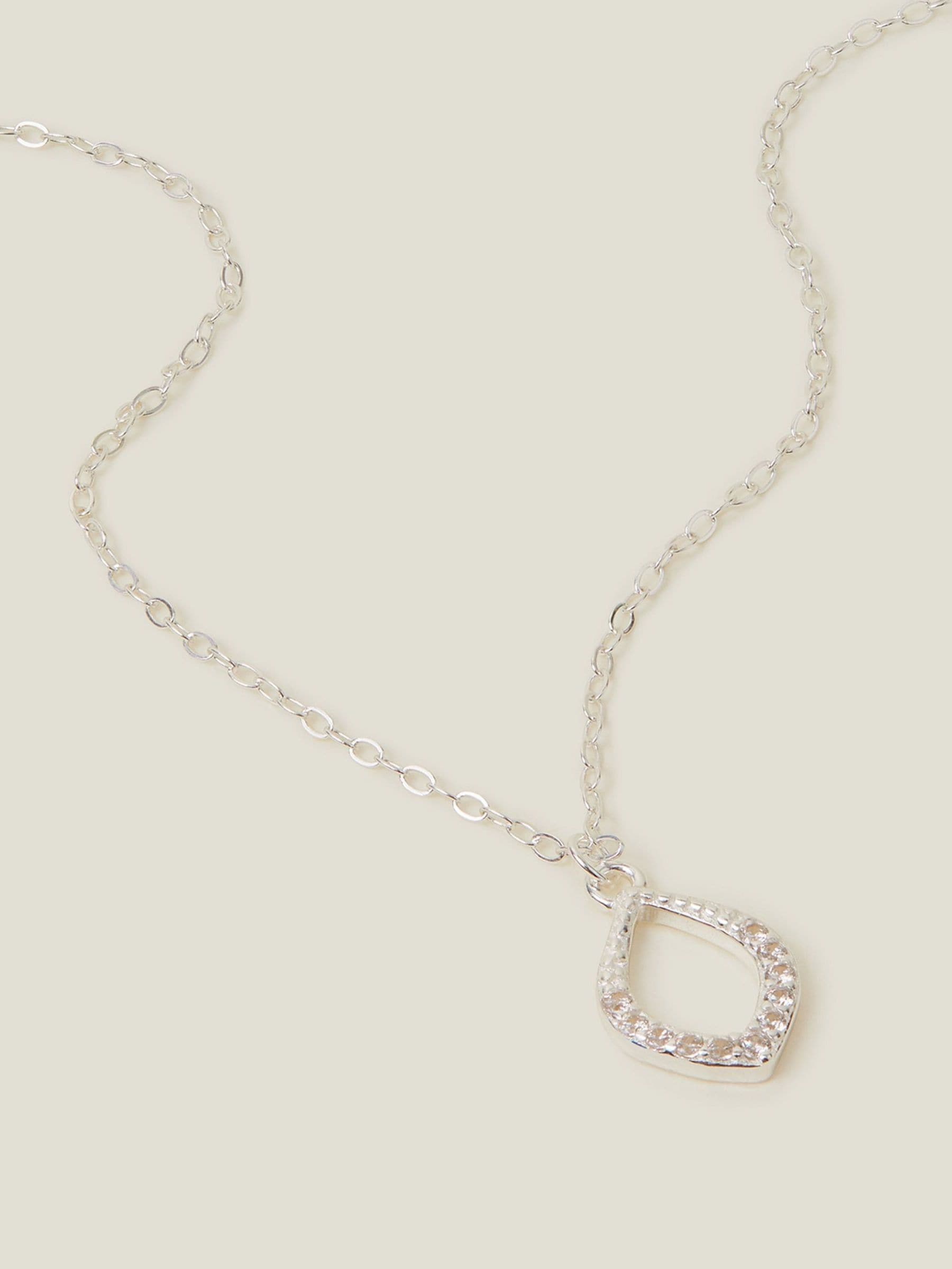 Buy Accessorize Sterling Silver Plated Sparkle Teardrop Necklace from the Next UK online shop