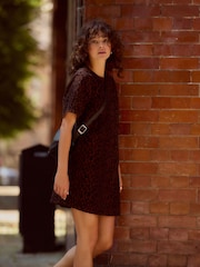 Leopard Print 100% Cotton Short Sleeve Denim T-Shirt Dress - Image 2 of 8